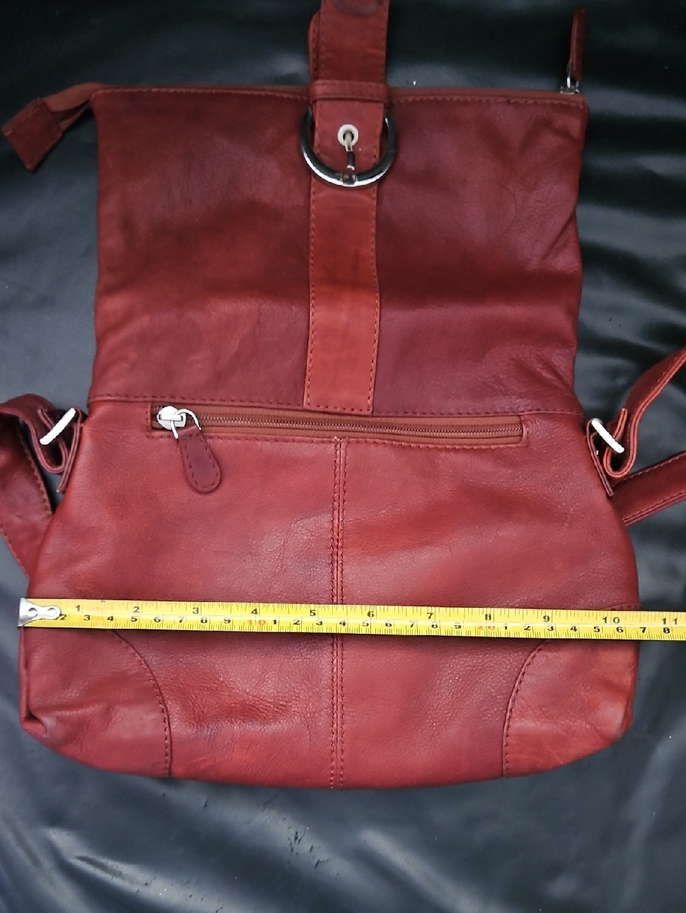 Vera Pelle  Rust 100% Leather  Italian Designer Purse Crossbody Shoulder Bag - Picture 12 of 13